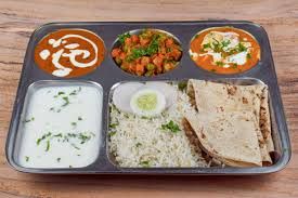 1 Dal Chole 1 Sabji 1 Rice 4 Tawa Roti Salad Chuttni..