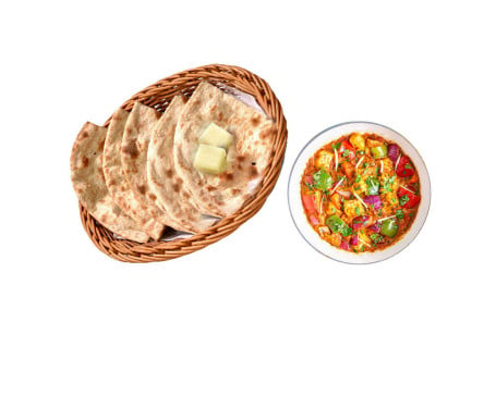 Kadhai Paneer With 2 Butter Tandoori Roti