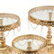 3 Pc Round Cake Stand Gold Set W/ Crystals