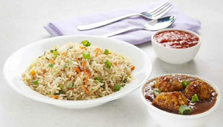 Veg Fried Rice Veg Manchurian Gravy 300 Ml Coke