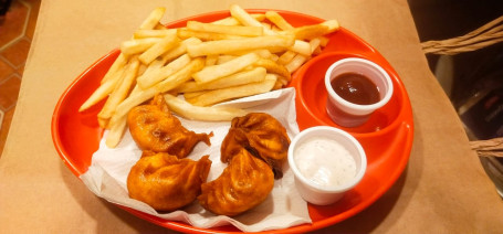 Momos With French Fries