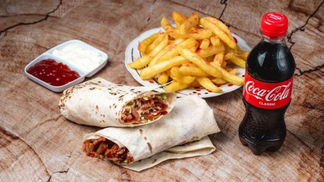 Chicken Shawarma With Salad French Fries Soft Drink[250Ml]