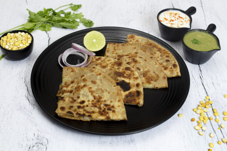 2 Pcs Aloo Pyaaz Paratha Curd Pickle