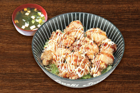 Chicken Karaage Rice Bowl Set Kj)