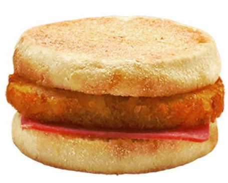 Huǒ Tuǐ Shǔ Bǐng Mǎn Fēn Bǎo Hamburguesa De Muffin De Jamón Y Hash Brown