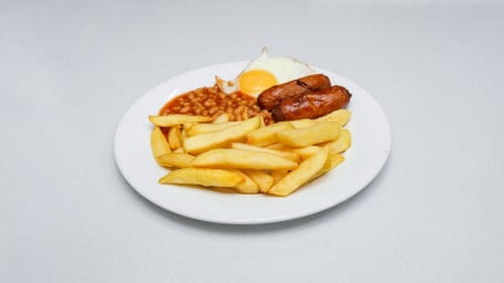 Sausages, Egg, Chips And Beans