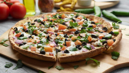 Twist De Pizza Vegetariana Con Ajo Y Bombay
