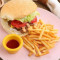 shuāng céng zhū ròu qǐ sī bǎo tào cān Double Pork Patty Burger with Cheese Combo