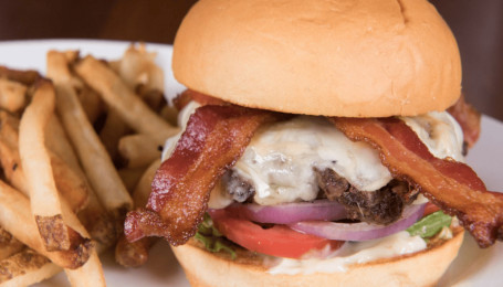 Four-Cheese Bacon Burger*