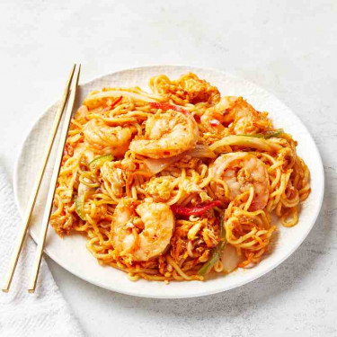 Chilli Stir Fried Noodle With Egg Prawn