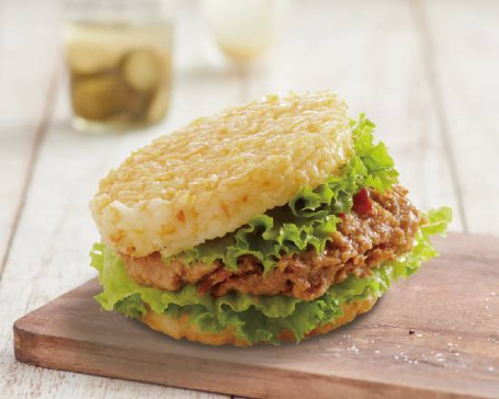 Hamburguesa De Arroz Fēng Wèi Shāo Ròu Mǐ Bǎo Con Cerdo Asado