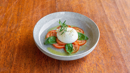 Roma Tomato, Burrata, Basil, Extra Virgin Olive Oil