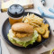 kā la jī tuǐ bǎo Burger with Crispy Chicken Drumstick