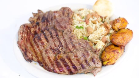 101. Calentado Con Carne Asada Y Huevos Pericos Mixed Rice Beans With Grilled Steak Scrambled Eggs