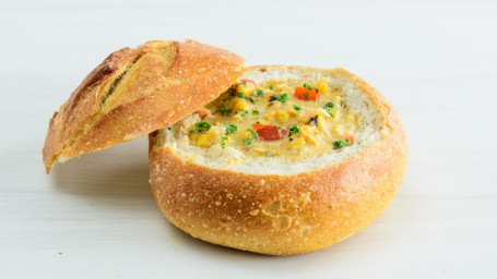 Smokey Corn Bisque Bread Bowl