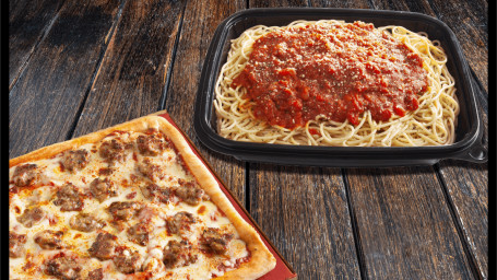 Medium 1-Topping Pizza Spaghetti Meal