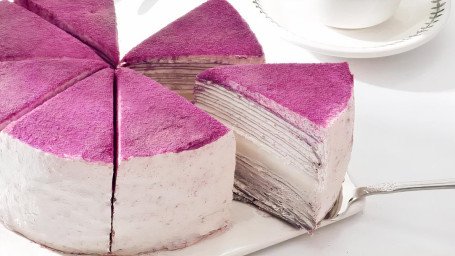 Ube Taro Mille-Crepe Cake Sliced