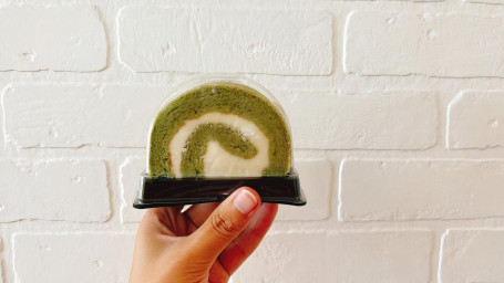 Matcha Cream Roll Sliced