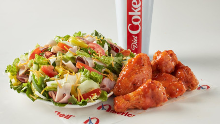 Salad Wing (5Pc) Combo (W/ Drink)