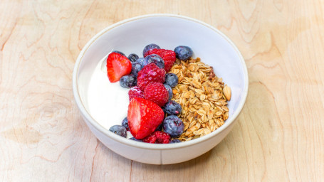 Granola Served With Berries Greek Yoghurt (V)(Gf)(Df)