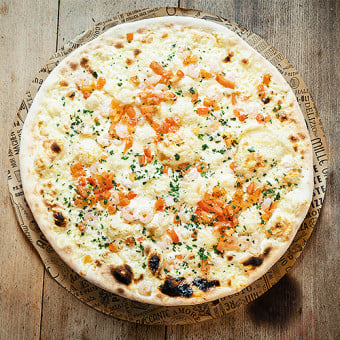 Pizza De Camarones (Blanca)