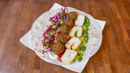 Falafel Pitta With Halloumi