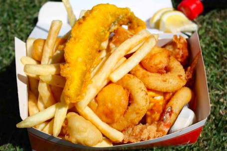 Seafood Basket With Large Chips