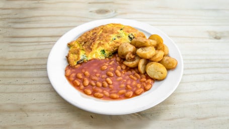 Spinach, Mushroom And Cheese Omelette