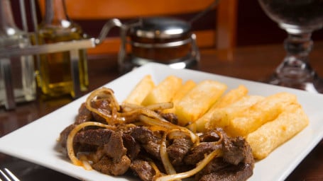 Sirloin Steak Tips With Fries Or Yucca