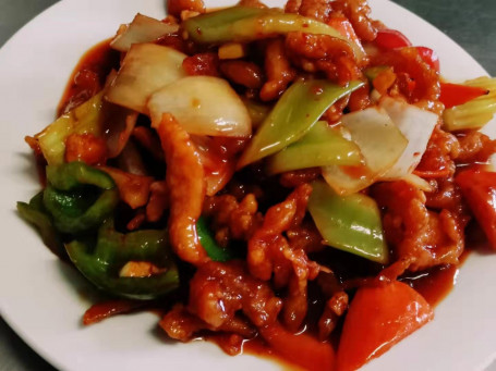 Crispy Shredded Chicken With Cantonese Sauce With Mix Vegetables