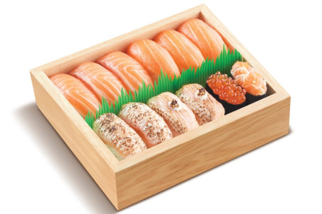 Zá Jǐn Sān Wén Yú Shòu Sī Shèng B Gòng12Jiàn Surtido De Sushi De Salmón B Total 12 Piezas