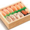 zá jǐn sān wén yú shòu sī shèng B gòng12jiàn Surtido de sushi de salmón B Total 12 piezas