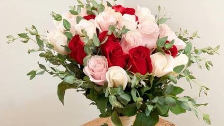 Array Of Roses Wrapped Bouquet