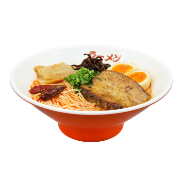 Xīn Kǒu Chā Shāo Wèi Yù Lā Miàn Chashu Ramen With Molten Egg In Spicy Pork Broth