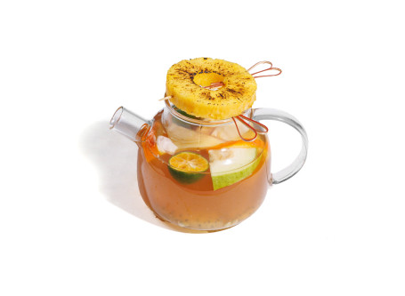 Jīn Zuān Fèng Lí Shuǐ Guǒ Chá Rè Mixed Fruit Tea With Taiwanese Pineapple Hot