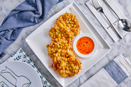 Crispy Sweet Corn With Crab Meat Cuì Zhà Sù Mǐ Xiè Ròu Bǐng Pèi Tián Suān Jiàng