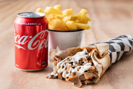 Kebab, Chips with Can