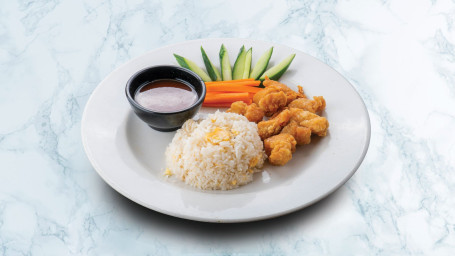 Sweet Sour Vegan Nuggets With Steamed Rice
