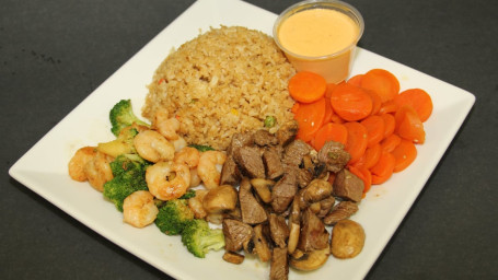 9. Steak Shrimp With Broccoli Mushroom