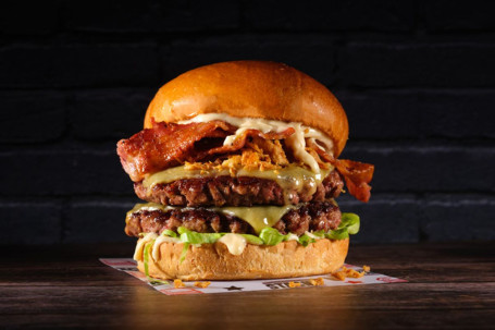 Bacon Miso Double Cheeseburger Stack