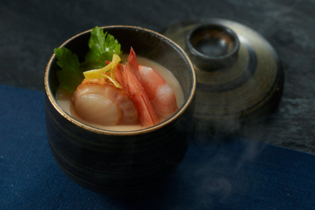 Hǎi Xiān Zhēng Dàn Pèi Yòu Zi Pí Rì Běn Dàn Steamed Egg Custard Seafood With Yuzu Peel Japanese Egg