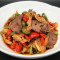 Xiāng Xī Tǔ Fěi Sān Yàng Zhū Gān， Zhū Dù， Wǔ Huā Ròu Sautéed Pork Combination Liver With Chili Peppers