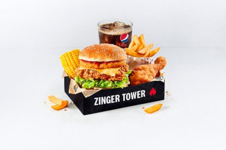 Zinger Tower Box Meal Con 1 Pieza De Pollo