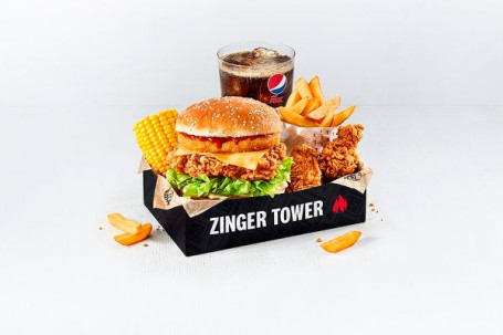 Zinger Tower Box Meal Con 2 Hot Wings