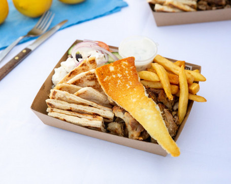 Lamb Gyros Snack Box With Grilled Saganaki Cheese