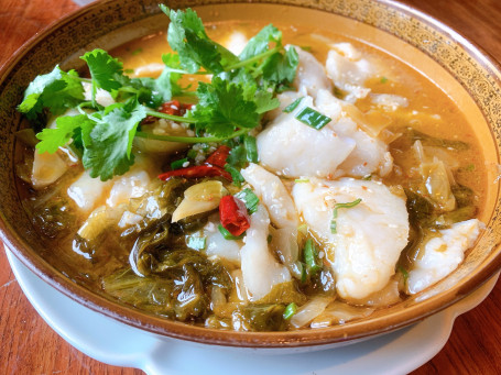 Sichuan Style Base Fish Fillet With Pickled Greens Sì Chuān Suān Cài Yú