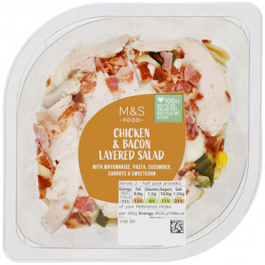 M S Food Ensalada En Capas De Pollo Y Tocino 400G