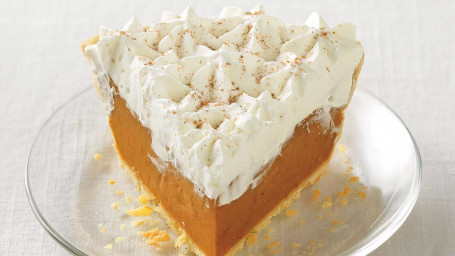 Classic Pumpkin Pie With Real Whipped Cream Slice