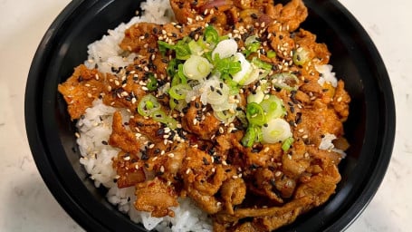 Spicy Pork Rice Bowl W/Miso Soup