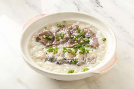 Háo Zǐ Niú Ròu Zhōu Porridge With Beef And Small Oysters